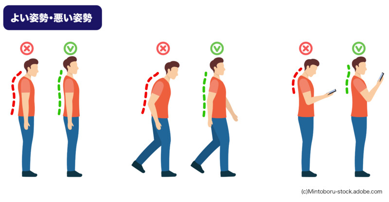良い姿勢悪い姿勢